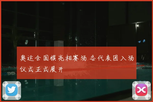 奥运会国旗亮相赛场 各代表团入场仪式正式展开