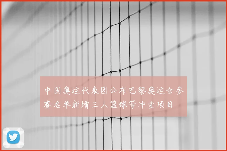 中国奥运代表团公布巴黎奥运会参赛名单新增三人篮球等冲金项目